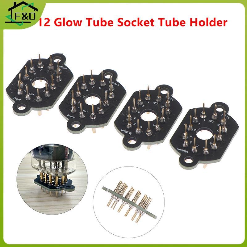 F&O 1/4 ชิ้น 12pin เซรามิค Nixie Tube Holder Soet IN-12 Glow Tube Soet Tube Holder IN12.