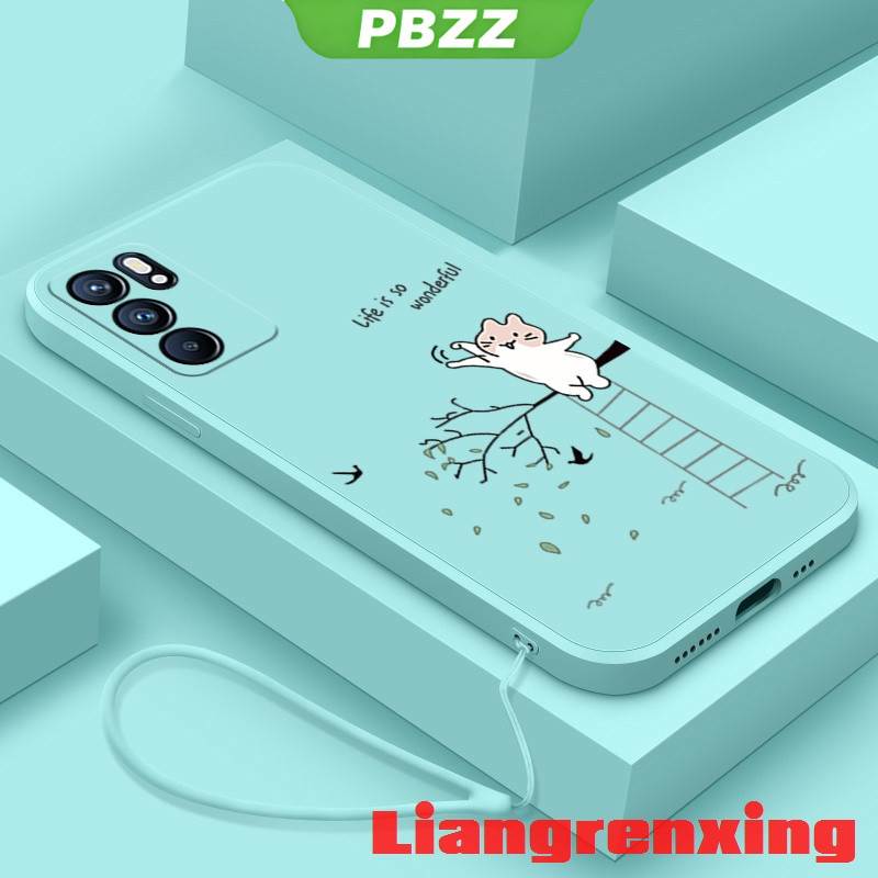 PBZZ เคส เคสโทรศัพท์มือถือ ซิลิโคนนิ่ม กันกระแทก ลายการ์ตูนแมว สําหรับ oppo reno 6 4g a16 reno 6z 5g reno6 z 5g YTKLM01 น่ารัก ลายการ์ตูน กันกระแทก