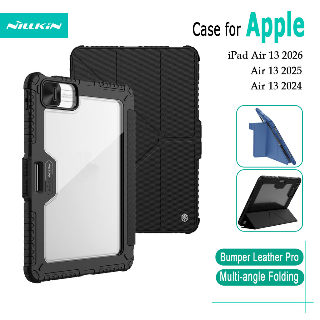 สําหรับ iPad Air 13 2026 กรณี Nillkin Flip Case Pro หนังกันชนหลายมุมพับกล้อง Slider กันกระแทก iPad A