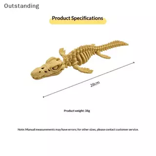 ที่โดดเด่น 1 ชิ้นไดโนเสาร์ขนาดใหญ่กระดูก Replica พร้อม Fins Mosasaurus Skeleton Aquarium ตกแต่งสําหรับเครื่องประดับถังปลา DIY อุปกรณ์เสริมใหม่