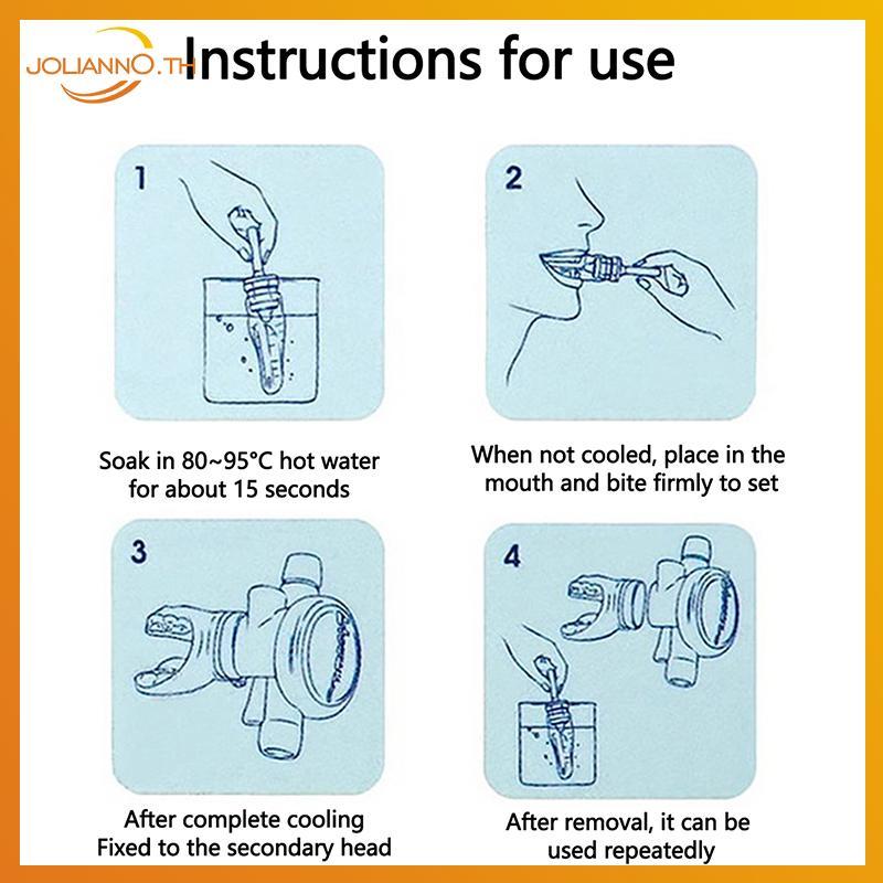 Joliann0 ซิลิโคนดําน้ํา Mouthpiece Scuba Moldable กัด Mouthpiece Regulator พลาสติก Snorkel Mouthpiec