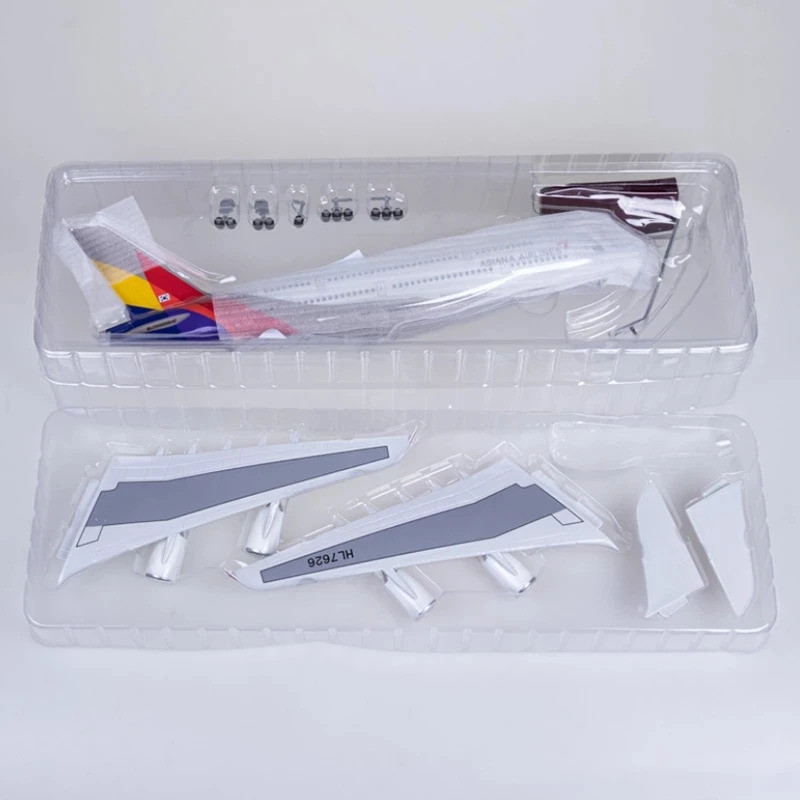 1/160 Scale ตกแต่งบ้านเครื่องบิน A380 เกาหลี ASIANA Airline รุ่น 47 ซม.Diecast เรซิ่นเครื่องบิน W LE
