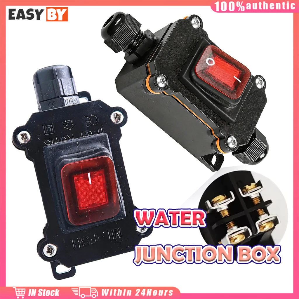 จัดส่งรวดเร็ว สวิตช์อินไลน์ กันน้ํา กระแสไฟสูง 12V DC 20A พร้อมปุ่มไฟ LED แบบ1รู 2รู สองรุ่นให้เลือก