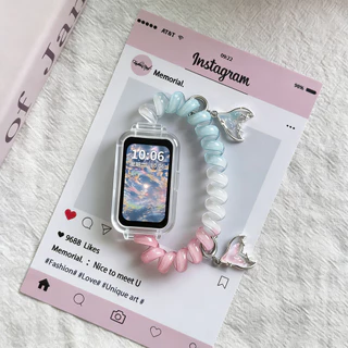 สายรัดผมสุดน่ารักสำหรับฤดูร้อน สำหรับ Xiaomi Smart Band 9 Active / 8 Active สายรัดข้อมือสำรองสำหรับผู้หญิง สมาร์ทวอทช์ Redmi band 3 2