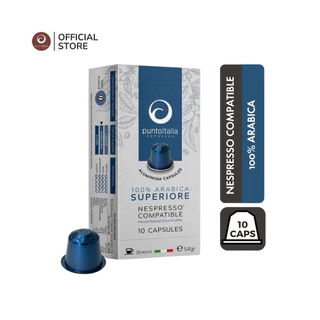 กาแฟแคปซูล SUPERIORE อาราบิก้า 100% สำหรับเครื่อง Nespresso® (10 แคปซูล) (PUNTO ITALIA ESPRESSO BRAND)