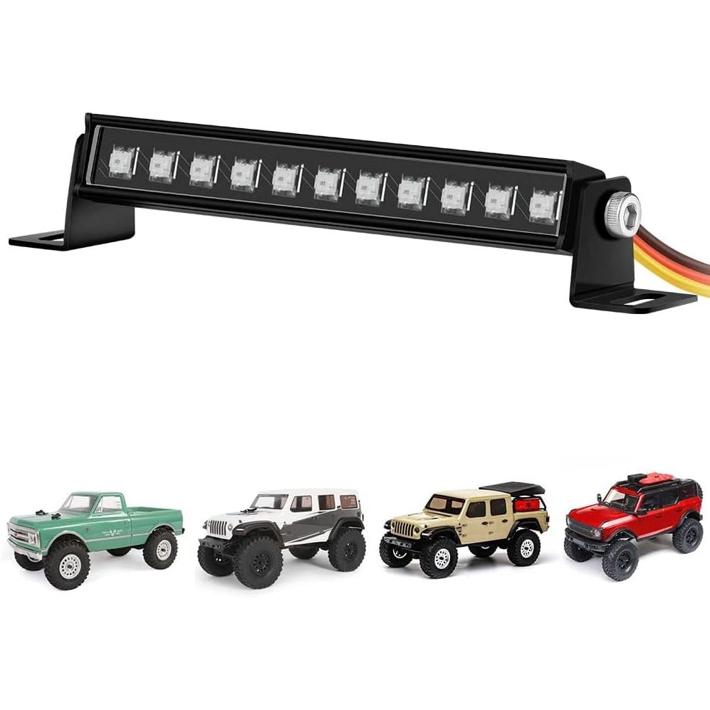 สําหรับ AXIAL SCX24 RC Light Bar 8 โหมด 44 มม.โคมไฟหลังคาสําหรับ AXIAL SCX24 Bronco C10 JLU Gladiato