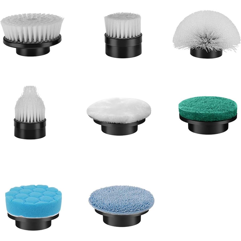 Qimedo แบตเตอรี่ไฟฟ้ากระเบื้องแปรงขัดพื้น, 8-in-1 ไฟฟ้า Spin Scrubber เปลี่ยนหัวแปรงสําหรับ qimedo, 
