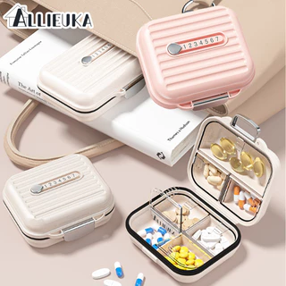 Allieuka ตลับยา กล่องยา ตลับใส่ยา ตลับยาพกพากันน้ำและกันความชื้น กล่องเก็บยา 7ช่อง ปิดผนึกอย่างดี