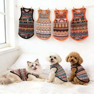 เสื้อกล้ามสัตว์เลี้ยงแปลกใหม่โบฮีเมียนพิมพ์สุนัขแมวเสื้อกล้า…