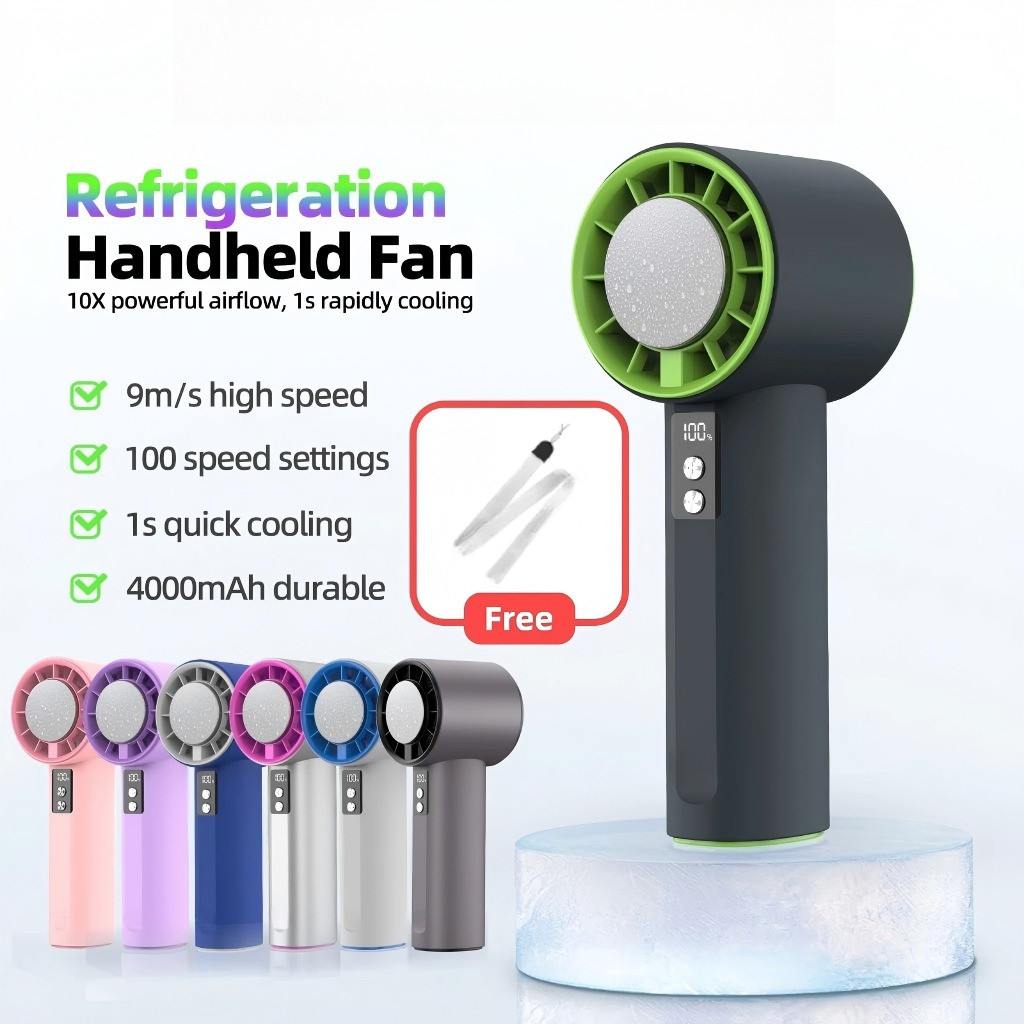 LAMJAD-FAN GFs006 พัดลมพกพา 4000mah พัดลม Type C หมอกเย็น พัดลมไอเย็น 100 ระดับ พัดลมมือถือ