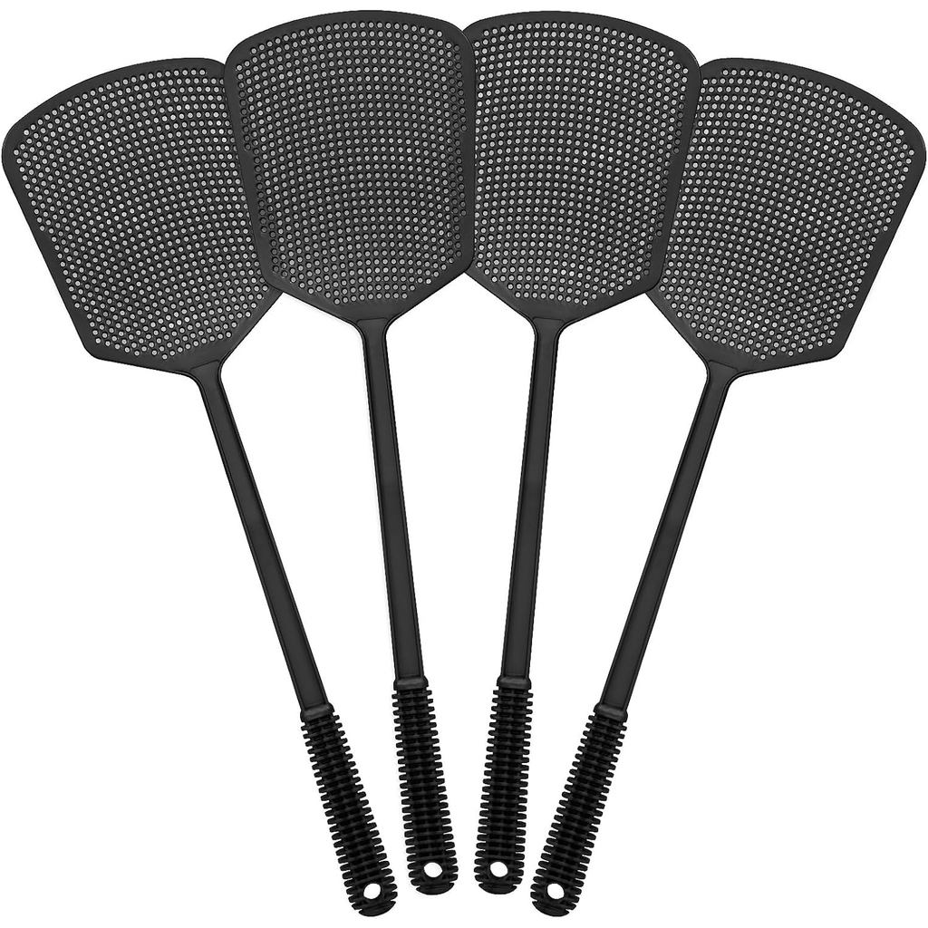 Fly Swatters-Hiway 4 Pack One-Solid Piece Heavy Duty Fly Swatters พร้อม Paddle ขนาดใหญ่ทํางานสําหรับ