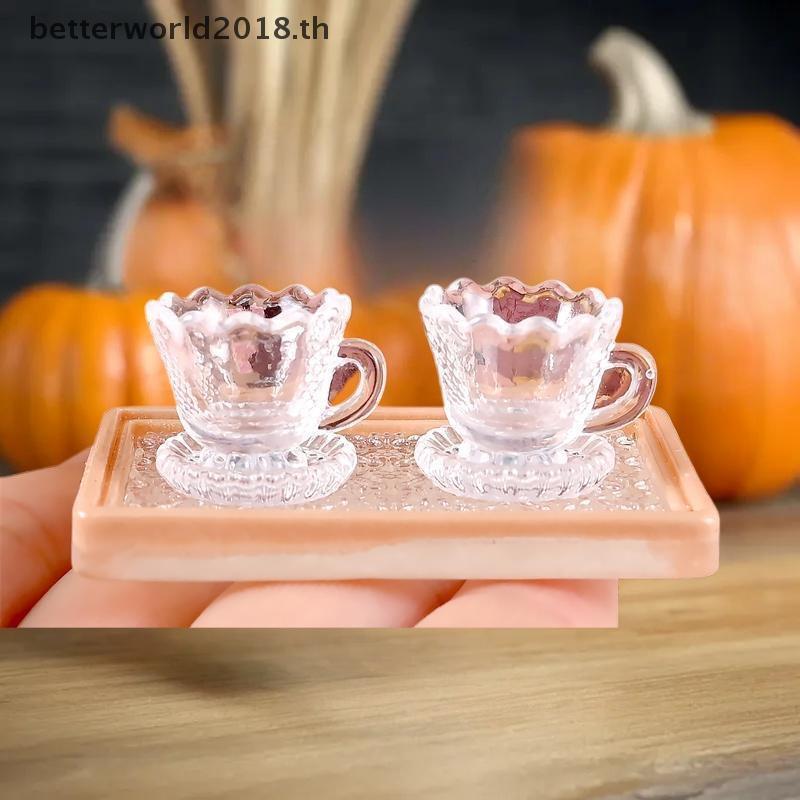 [bet] 10 ชุด Dollhouse Miniature Hello Kitty ถ้วยโปร่งใสรุ่นตุ๊กตาห้องนั่งเล่นฉากอุปกรณ์เสริมเด็กแกล