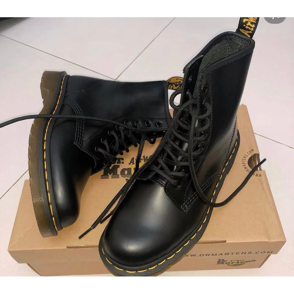 Dr หนาหนังนุ่ม Casual Martin สูง dr Boot รูปแบบสีแดงรองเท้าคลาสสิก Martin 1460 หนัง Martin 8 หลุม dr