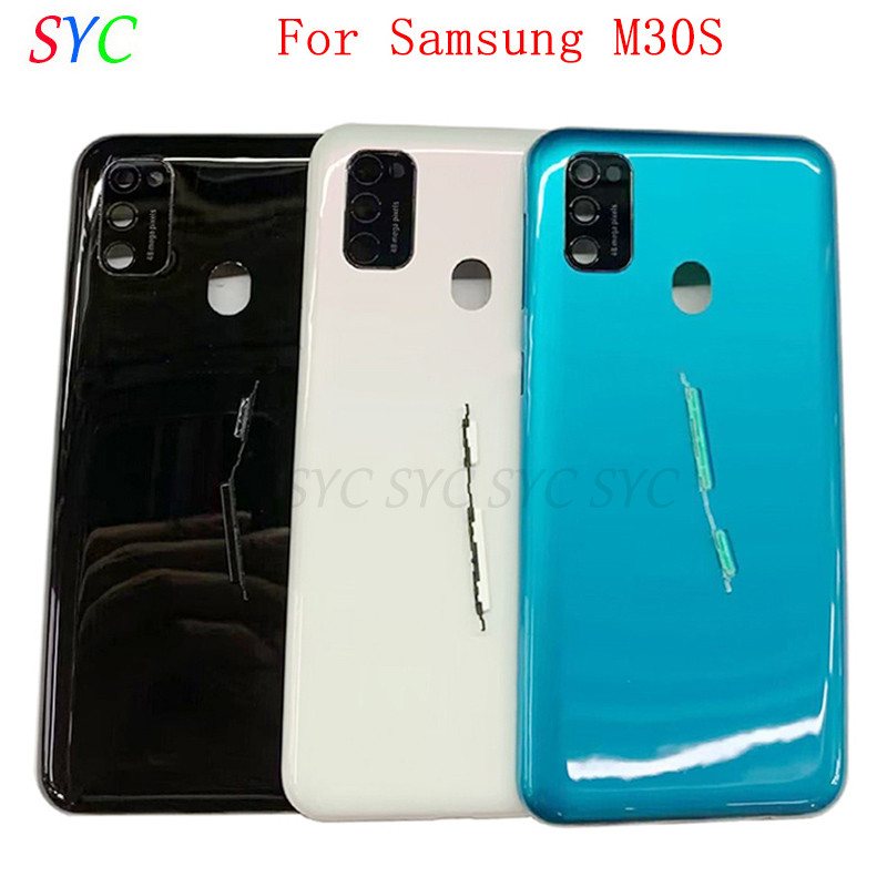 ฝาครอบแบตเตอรี่ด้านหลังประตูสําหรับ Samsung M30S M307 ฝาหลังพร้อมชิ้นส่วนซ่อมโลโก้