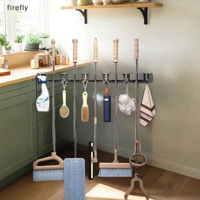 [Firefly] Mop Broom Holder Mop Hook Wall Mount Heavy Duty Broom Garden Tool Hanging Organizer Mop Ha