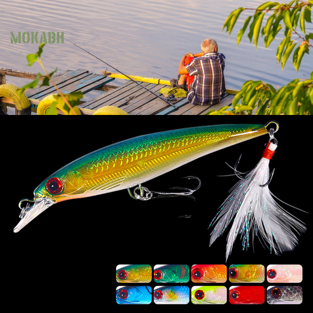 Mokabh 3D ล่อปลานึ่ง ขนาด 9cm/6.7g เหยื่อว่ายน้ำเทียมสำหรับน้ำจืด ทนทาน เหมาะสำหรับปลาเทราท์และปลาเก