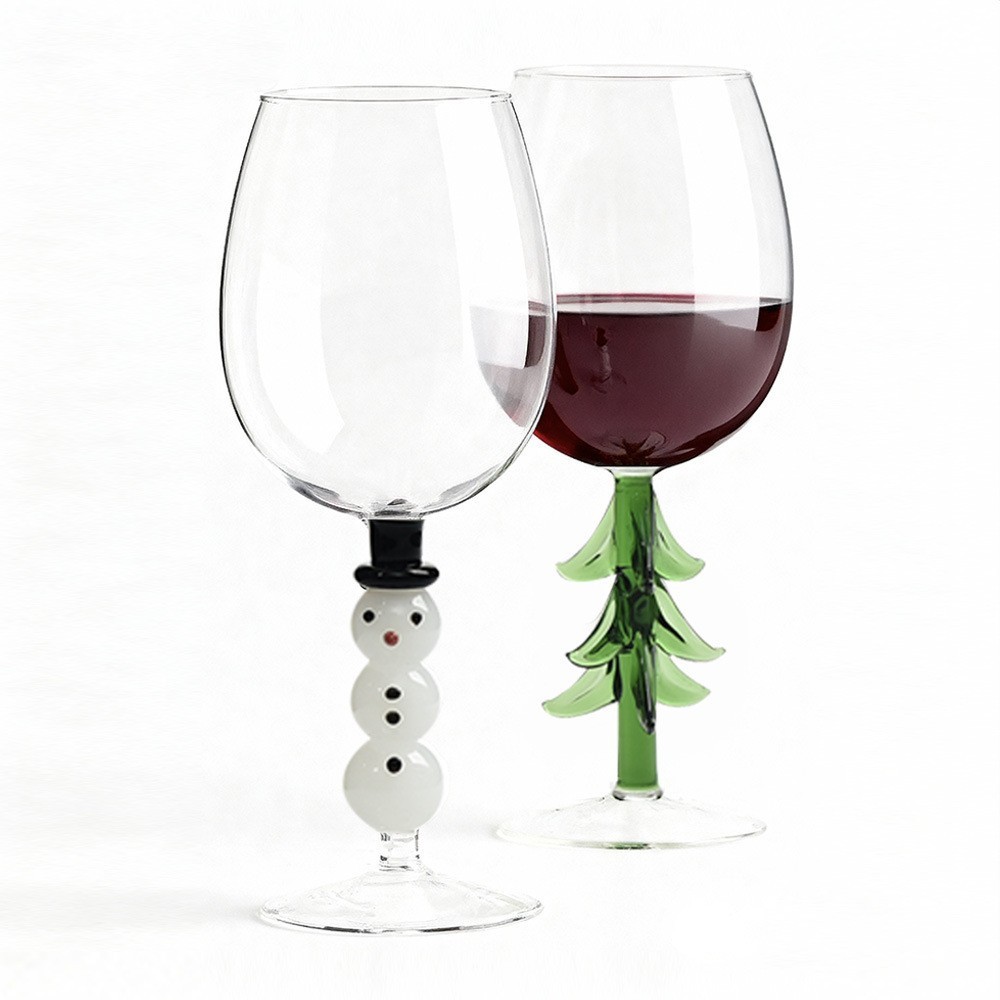Christmas Snowman Glass Goblet Red Wine Glass Champagne Glass Creative New Year Christmas Tree Goble
