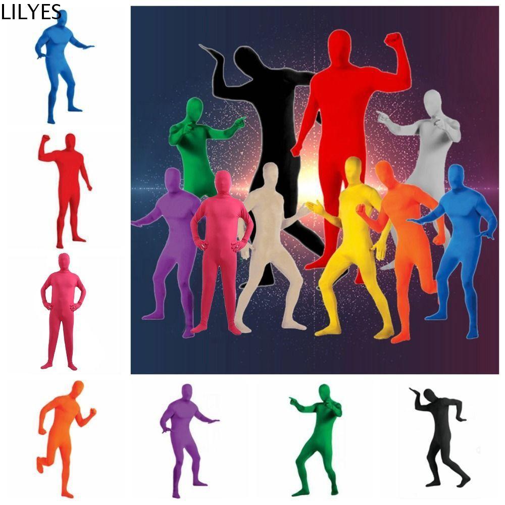 LILYES ชุด Bodysuit Zentai สำหรับเด็กและผู้ใหญ่, Performance Spandex ชุด jumpsuit สีหลากหลาย