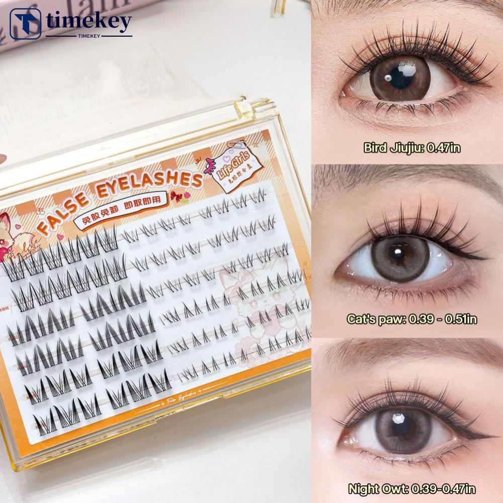 TIMEKEY ชีวิตธรรมชาติสาวกาวฟรี False Eyelash Book Upper Lower Eyelash Combo น้ําหนักเบา Curling Self