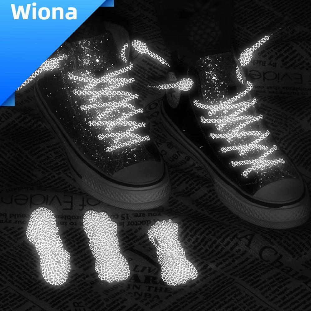 Wiona เชือกผูกรองเท้าโพลีเอสเตอร์ สำหรับกีฬาและแฟชั่น มีรอบสะท้อนแสง