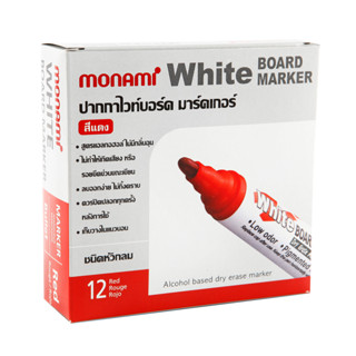 ปากกาไวท์บอร์ด โมนามิ BM500SRD18983A หมึกสีแดง (แพ็ค 12 ด้าม…
