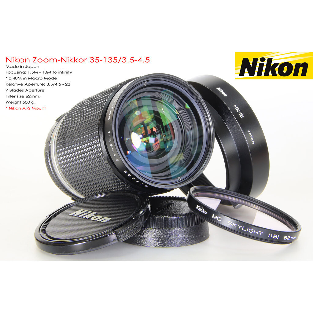 Nikon Zoom-Nikkor 35-135/3.5-4.5 *Nikon Ai-S Mount เลนส์ซูมอเนกประสงค์ [USED]
