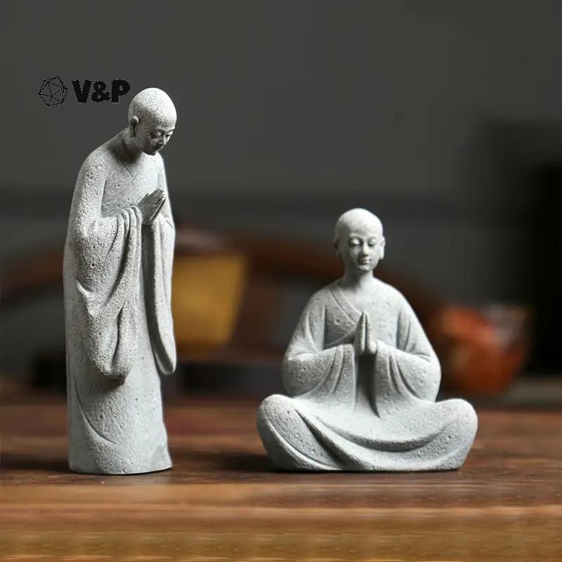 [V&PT] Wishing Monk พุทธ Micro ภูมิทัศน์หินถังปลา Moss ภูมิทัศน์ Zen Oriental Aesthetics เครื่องประด