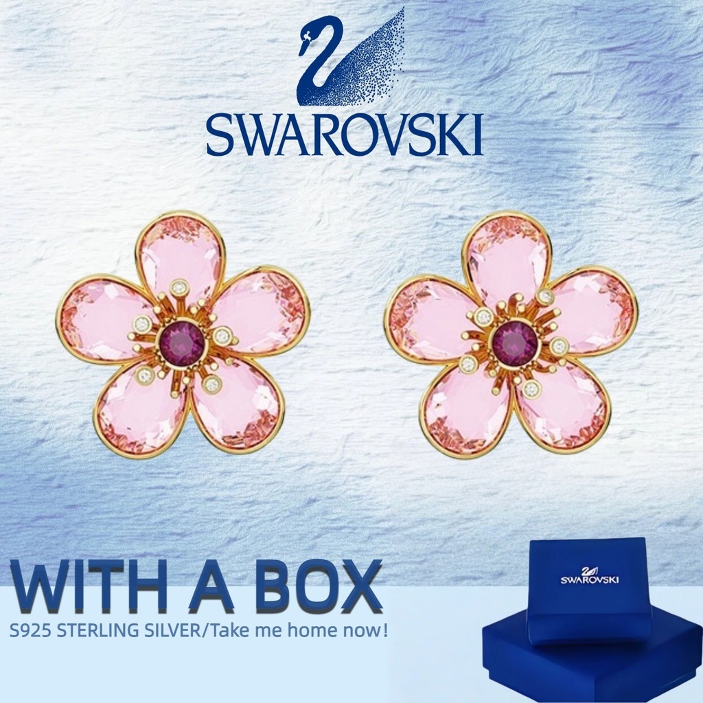 ต่างหู SWAROVSKI Idyl ลายดอกไม้ เครื่องประดับคริสตัล สไตล์ย้อนยุค