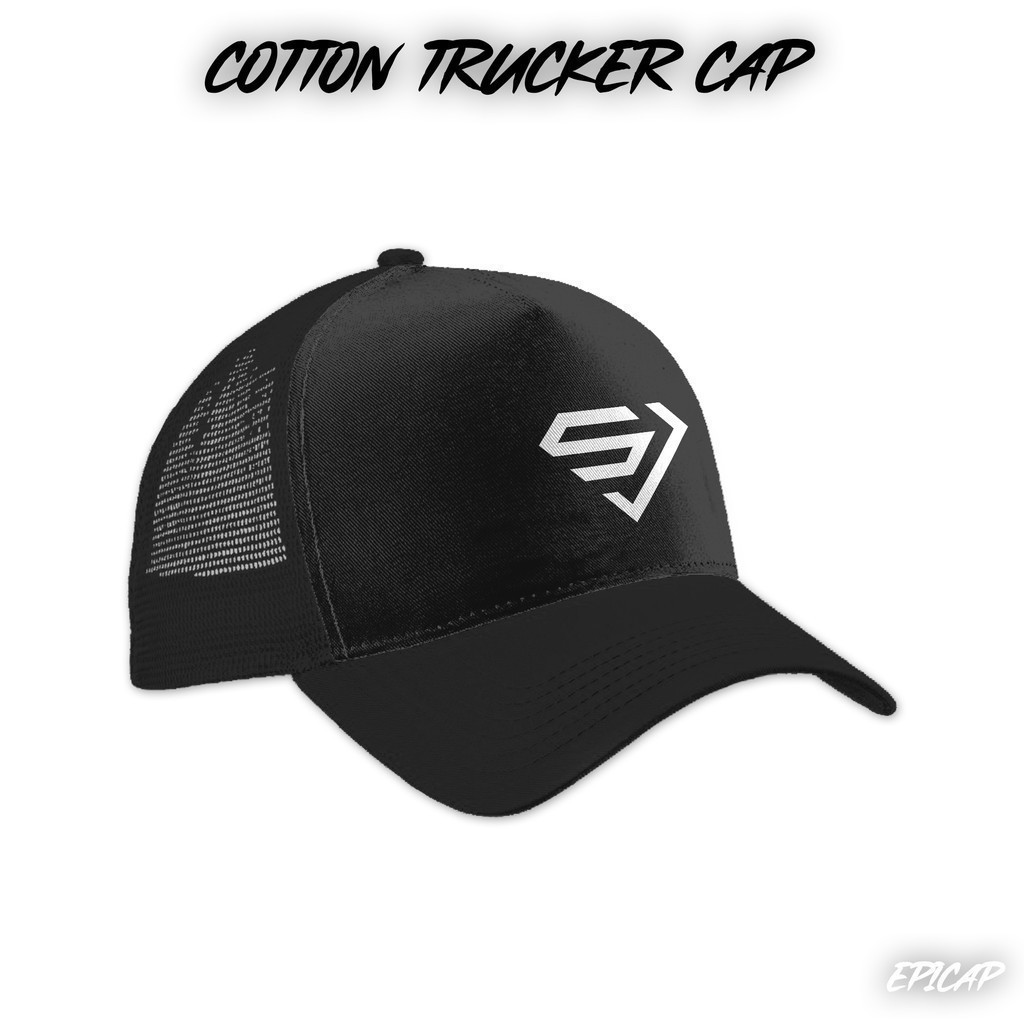 2026 fashion Super Junior SJ Print Black Cotton Trucker Cap