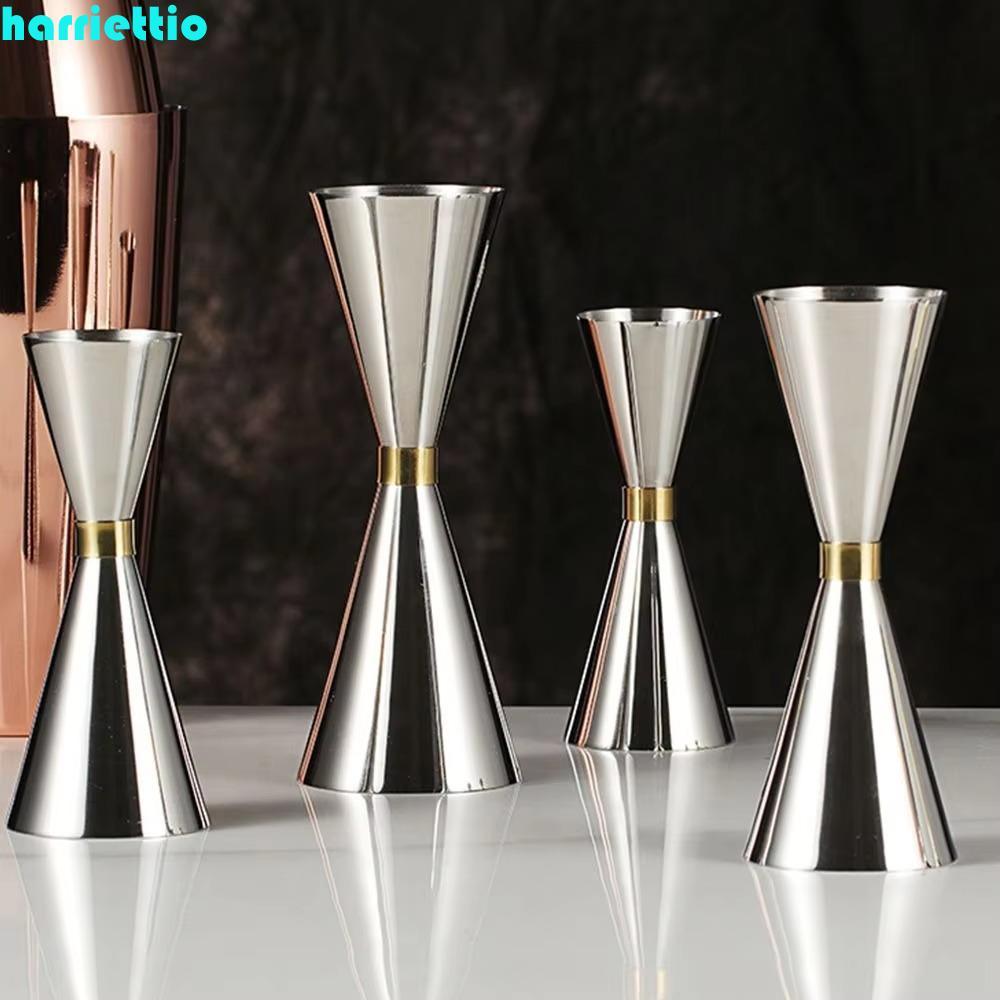 HARRIETTIO Double Head Cocktail Jigger ถ้วยวัดเงิน