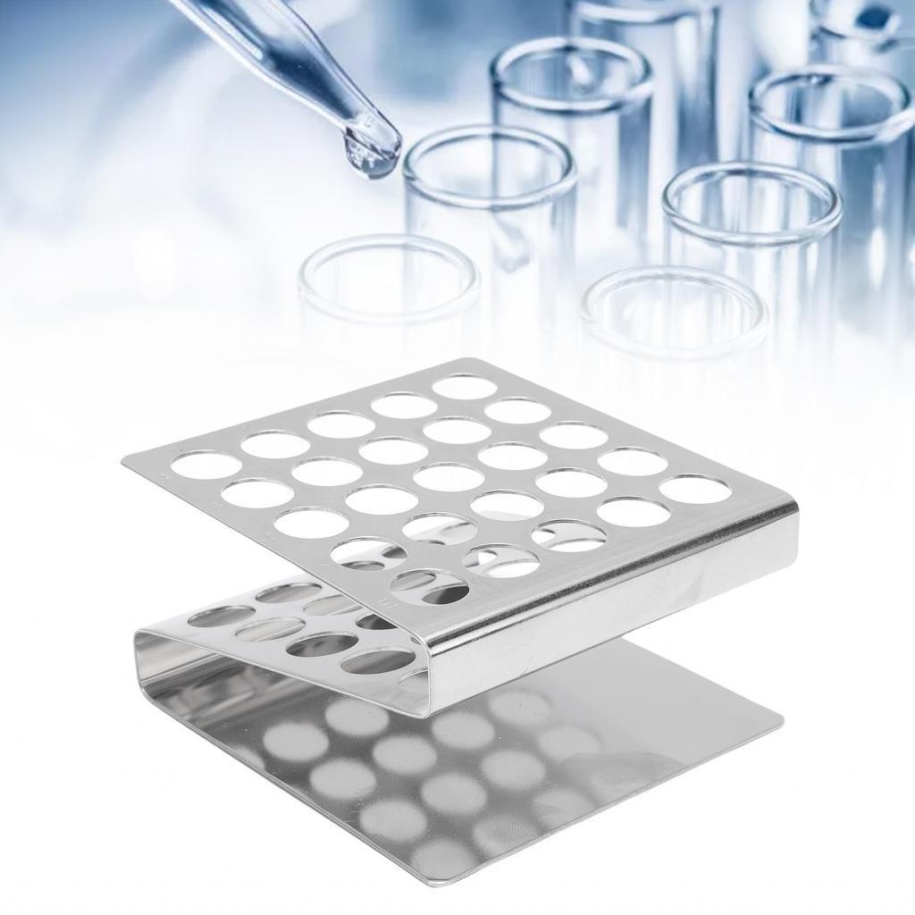 ชั้นวางหลอดทดลอง Z รูปร่าง 304 สแตนเลส 25 หลุม Dia ≤15mm เครื่องมือขนาดกะทัดรัดแบบพกพา