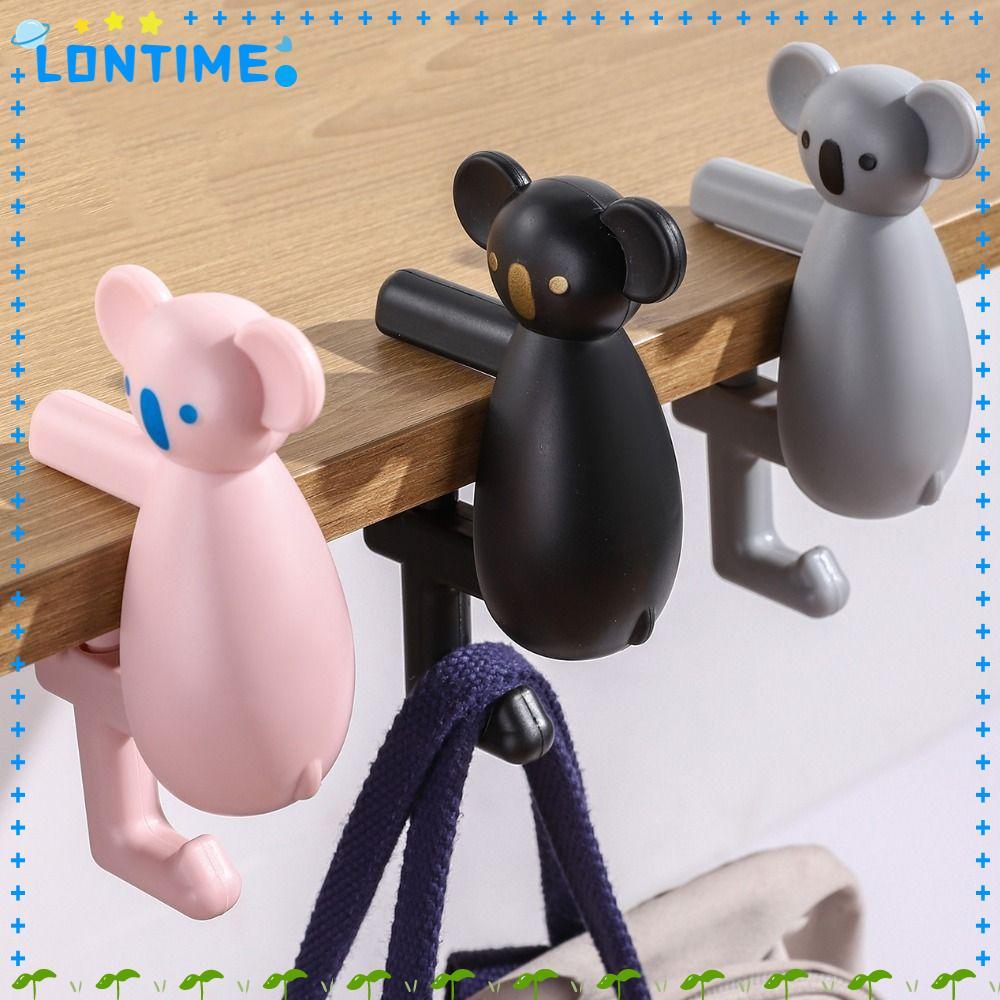 LONTIME ที่ใส่กระเป๋าโต๊ะ,แบบพกพามัลติฟังก์ชั่โต๊ะด้านข้างแขวนกระเป๋าตะขอ,สร้างสรรค์ปรับการ์ตูนสัตว์ทนทานกระเป๋าถือตะขอผู้ถือ