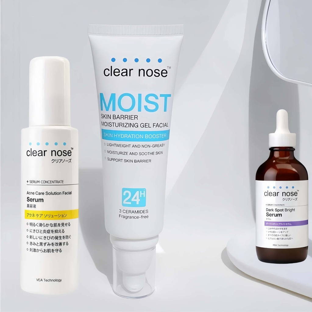 CLEAR NOSE Acne Care Solution Facial Serum 100ml+CLEAR NOSE Moist Skin Barrier Moisturizing Gel 120ml+Clear Nose Dark Spot Bright Serum 100ML