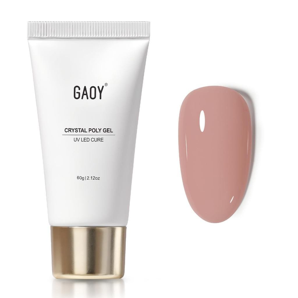GAOY คริสตัลโพลีเจล, 60g เล็บเจล Enhancement Builder Gel, สําหรับผู้เริ่มต้นและร้านทําเล็บมืออาชีพ D