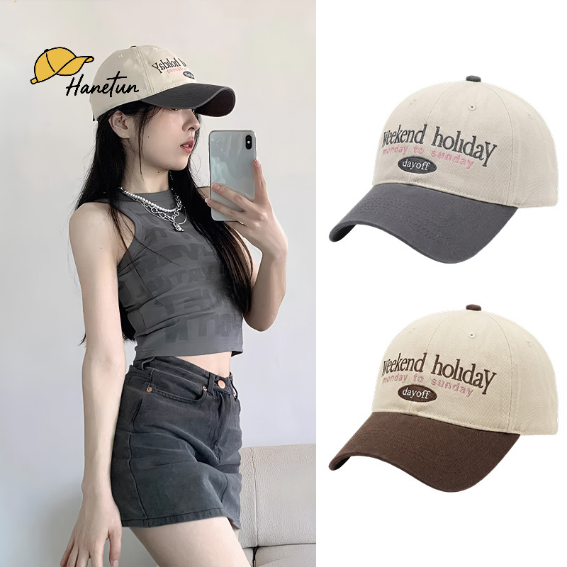 COD-หมวกเบสบอลผู้หญิงสไตล์เรโทรสีสันสดใสแบบนุ่ม สไตล์ญี่ปุ่น ปีกกว้าง ใช้งานได้หลากหลาย