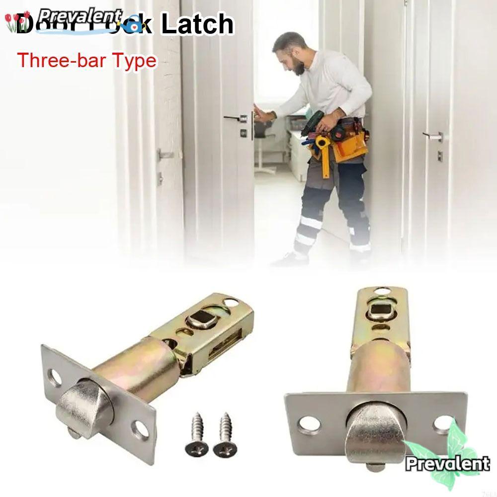 PREVALENT 1 ชิ้นล็อคลิ้น Core, สแตนเลสสามบาร์ประเภทประตูล็อค Latch, ทนทาน Lockbody Universal ความเป็นส่วนตัวภายใน Bolt จับห้องน้ํา
