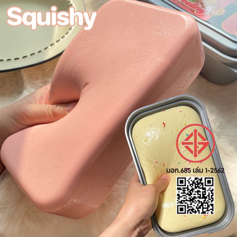 COD Squishy สกุชชี่ ไอติมมูส ของเล่นบีบอัด อาหารจำลอง ขนมปังเหนียวที่เพิ่มขึ้นช้า ก้อนเนยฮาชิมิ