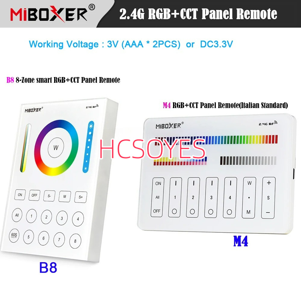 MIBOXER B8 8-Zone smart RGB+CCT Panel Remote หรือ M4 RGBCCT Panel switch controller(Italian Standard