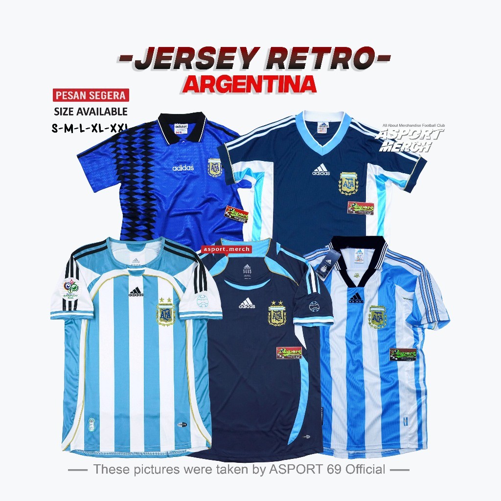 ARGENTINA RETRO HOME AWAY THIRD RETRO COLLECTION 1994 - 2006
