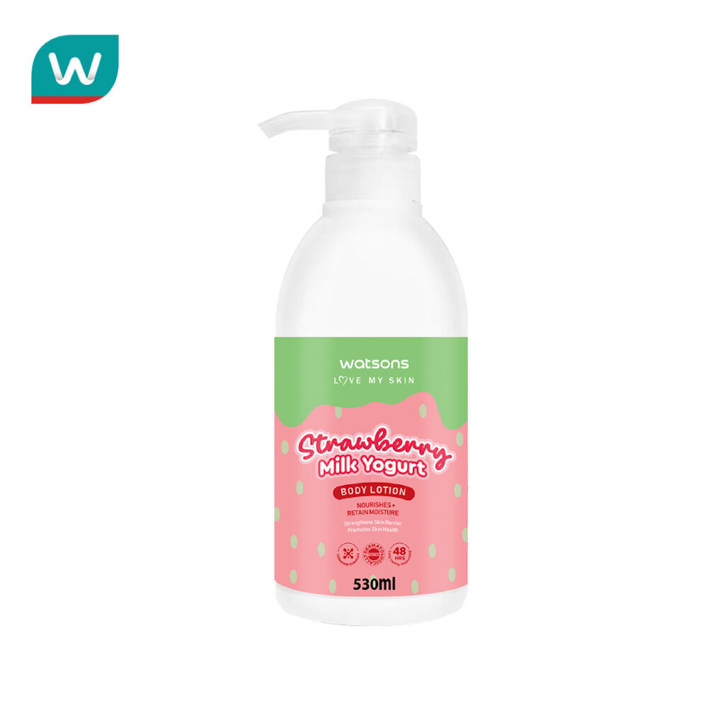 Watsons วัตสัน สตรอเบอร์รี่ มิลค์ โยเกิร์ต บอดี้ โลชั่น 530มล.