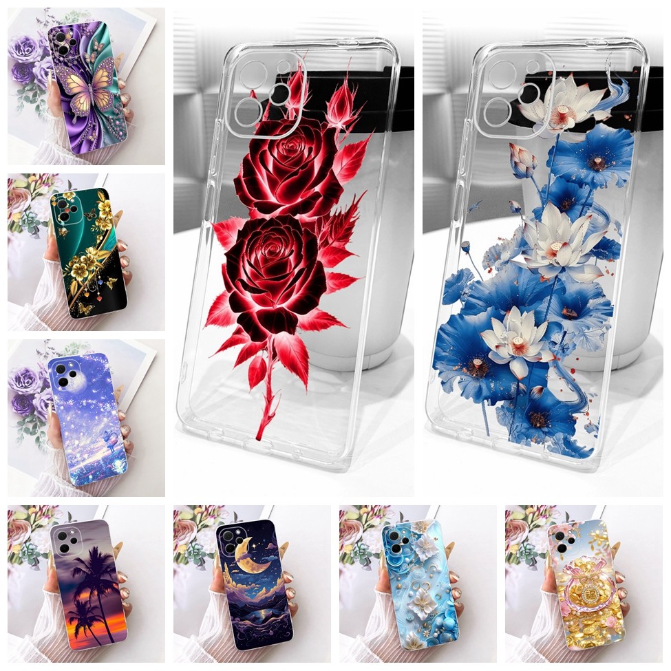 ฝาครอบใส Huawei Nova Y61 เคสแมวน่ารักแฟชั่นผีเสื้อปลอกทาสีตลก Huawei EVE-LX9 EVE-LX9N EVE-LX3