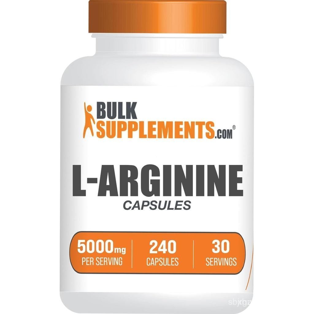 BulkSupplements.com L-Arginine 5000mg Capsules - อาหารเสริมอาร์จินีน, อาหารเสริมไนไตรซีออกไซด์, แอลอ