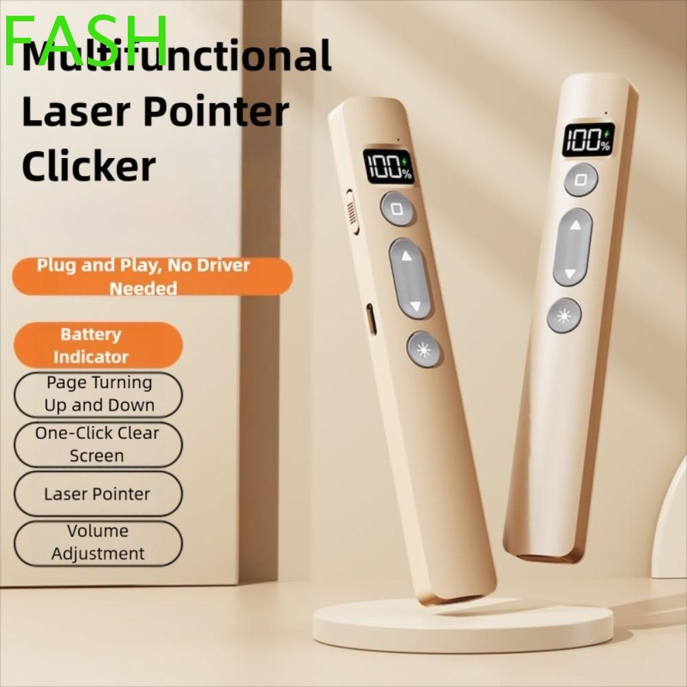 FASH Laser Pointer Clicker, 2.4GHz Meeting Wireless Flip Pen Clicker, อินฟราเรดระยะไกลแบบพกพา Presen