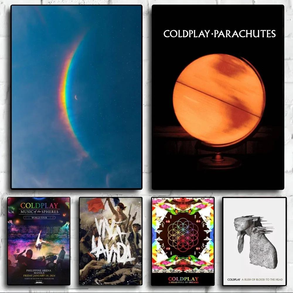 Coldplay Band โปสเตอร์ Wall Art สําหรับห้องนั่งเล่นตกแต่งฤดูใบไม้ร่วงตามฤดูกาลตกแต่งบ้านธีมเพลงภาพผน
