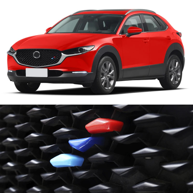 3 ชิ้น Fit สําหรับ Mazda CX30 CX-30 2022 ABS รถกระจังหน้าด้านหน้าขวาด้านข้างตกแต่ง Trim Molding อุปก