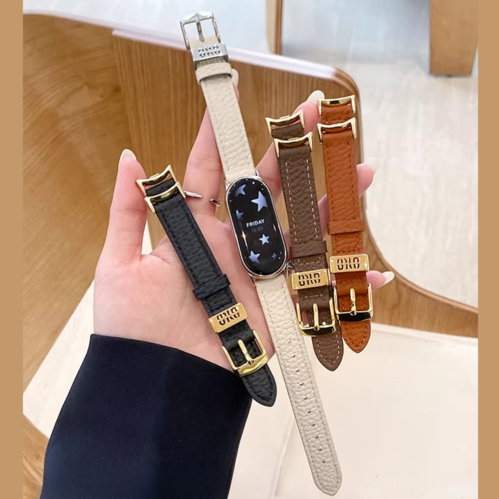 ประณีตSlimmingสายหนังสําหรับXiaomi NFC 10 9 8 Pro 7 6 5 Litchi Textureสุภาพสตรีที่เรียบง่ายสําหรับHW