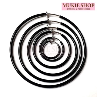 Mukie shop DIY ต่างหู [ต่างหูห่วงแบบหนีบพร้อมส่ง] ต่างหูหนีบ ห่วงสปริง ขนาด1.5cm-6cm แพ็คคู่ (2ชิ้น)