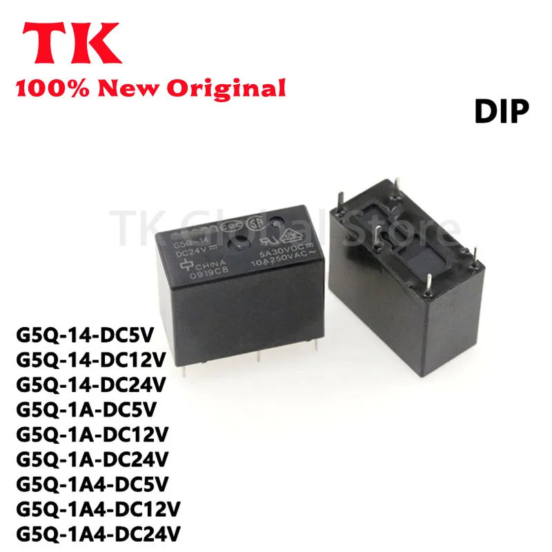 5 ชิ้น G5Q-14-DC5V G5Q-14-DC12V G5Q-14-DC24V G5Q-1A-DC5V G5Q-1A-DC12V G5Q-1A-DC24V DIP power รีเลย์