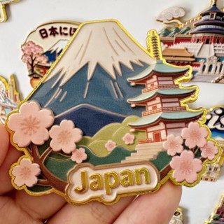 สติกเกอร์ตู้เย็นของที่ระลึกการเดินทางของญี่ปุ่น ภูเขา. Fuji …