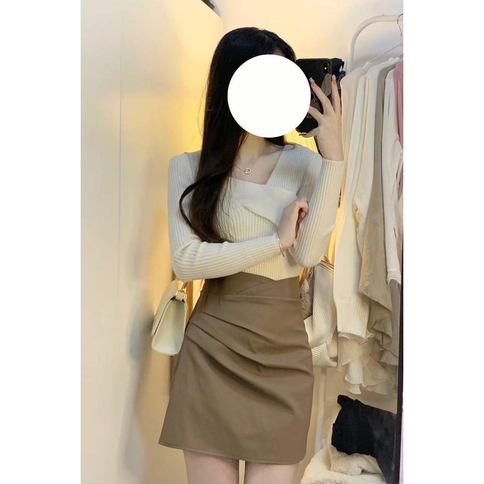 เสื้อกันหนาวผู้หญิง สไตล์เกาหลี ปี 2026 แบบฟิตกระชับ พร้อมลายใหม่สำหรับฤดูใบไม้ผลิ ดูคอสวยงาม COD L3